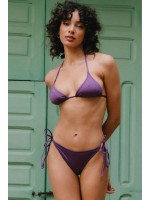 Bas de maillot de bain bikini bohème et éthique Marinella violet - Jolies mômes marque éco-responsable