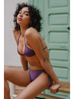 Haut de maillot de bain triangle bohème et éthique Marinella violet - Jolies mômes marque éco-responsable