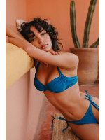 Bas de maillot de bain bikini bohème et éthique Marinella bleu azur - Jolies mômes marque éco-responsable