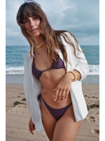 Haut de maillot de bain triangle bohème et éthique Marinella violet - Jolies mômes marque éco-responsable