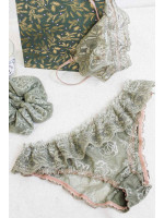 Bas culotte bloomer à volants Jade - lingerie fine fabrication française