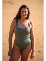 Maillot de bain une pièce Horizon vert sauge. Jolies Mômes maillots de bain éthiques fabriqués à Barcelone